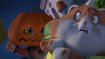 Scared Trick Or Treat GIF by 44 Cats