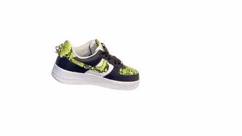 Nike Air Force 1 White Custom 'Lime Green Snakeskin' Edition