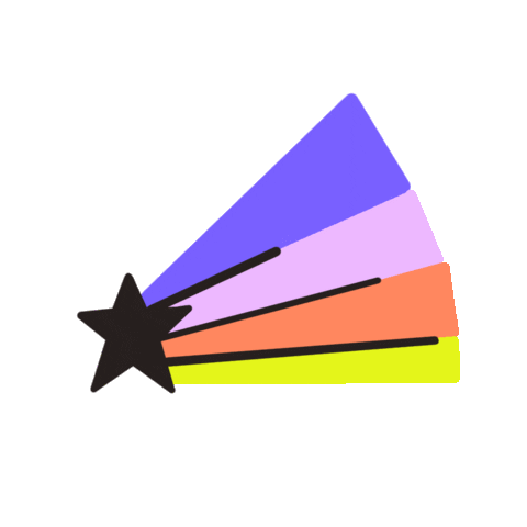 Shooting Star Rainbow Sticker by Diana Davis Creative