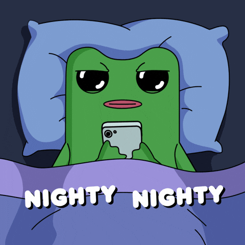 Good Night Frog GIF by fwogs
