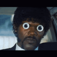 Pulp Fiction Googly Eyes GIF