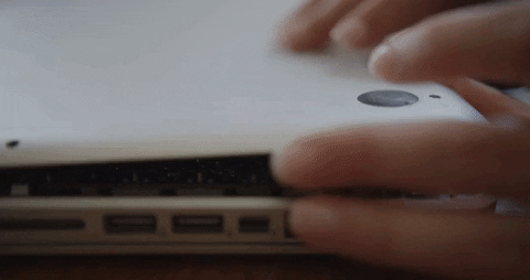 GIF showing MacBook screen replacement procedure