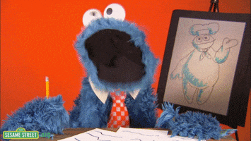 cookie monster business meeting GIF