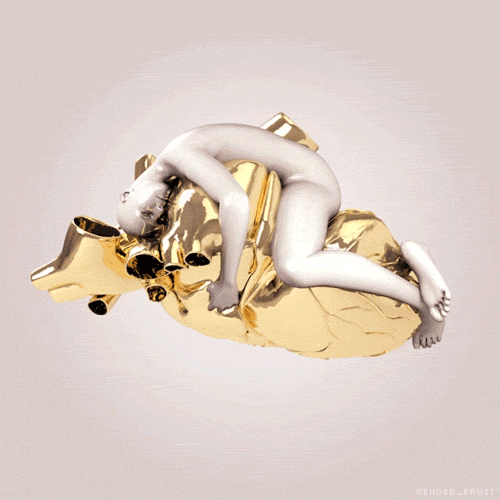 #Attachment #Loop #Gif #Sentimental #Heart #Gold #Goldenheart #Love #Mograph #Animation #Aesthetic GIF by renderfruit