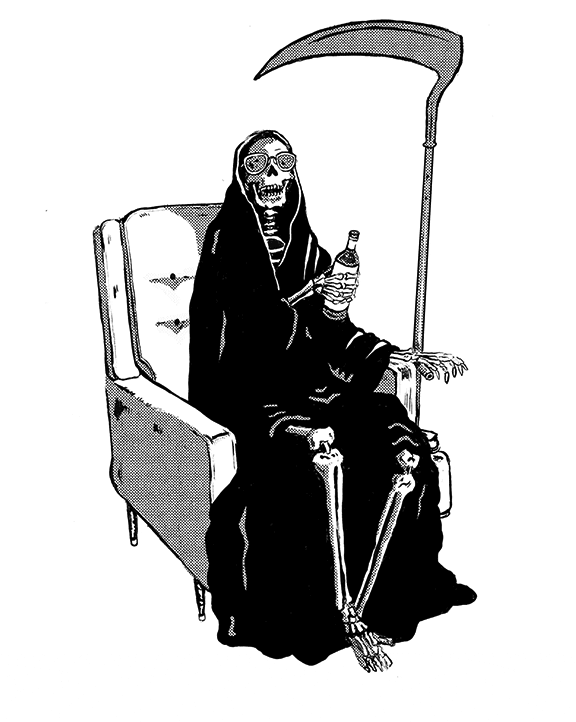 billwehmann beer death skeleton refreshing GIF