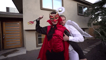 devil and angel GIF by Barstool Sports