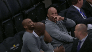vince carter laughing GIF by NBA