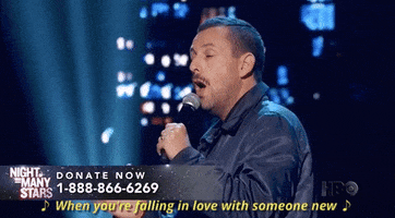 adam sandler when youre falling in love with someone new GIF by Night of Too Many Stars HBO