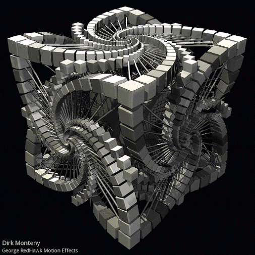 elusive 3d psychedelic cube GIF