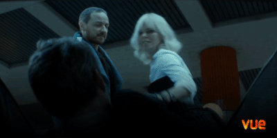 charlize theron james mcavoy atomic GIF by Vue