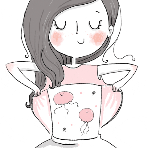 sernuretta dancing girl illustration pink GIF