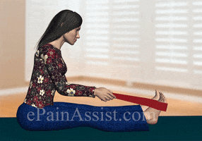achilles tendon and plantar fascia stretch for top of the foot pain GIF by ePainAssist