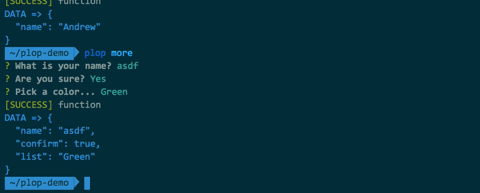 amwmedia demo javascript terminal plop GIF