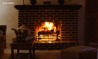 Guardians Of The Galaxy Fireplace GIF by Marvel