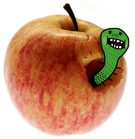Jojofalk-jojofalkillustration-apple-worm GIFs - Get the best GIF on GIPHY