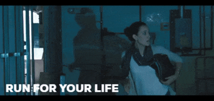 run for your life running GIF by Brimstone (The Grindhouse Radio, Hound Comics)