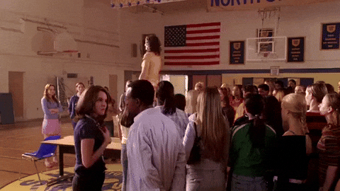 Mean Girls Trust Fall GIF - Find & Share on GIPHY