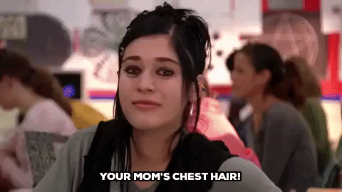 lizzy caplan your moms chest hair GIF