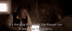 episode 4 its the ship that made the kessel run in less than 12 parsecs GIF by Star Wars