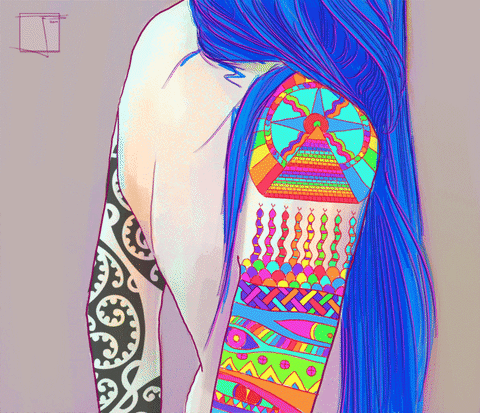 Tattoo with colorful ink Yes or no