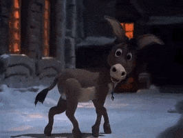 nestor the long eared christmas donkey snowing GIF by Warner Archive