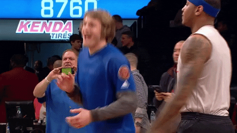 Jumping Up And Down New York Knicks GIF by NBA - Find & Share on GIPHY