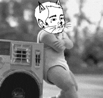 vivalababyhead music cat baby chill GIF