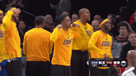 Excited Golden State Warriors Gif By Nba Find Share On Giphy