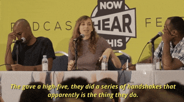 high five lauren lapkus GIF by Now Hear This podcast Festival