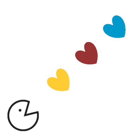 Pac Man Hearts Sticker by Colore_g