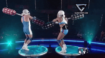 Another One Bites The Dust Duel GIF by Gladiators