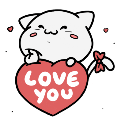I Love You Hearts Sticker by Aminal Stickers