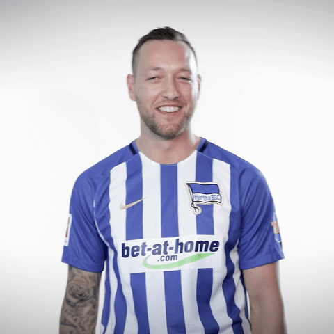 laugh smile GIF by Hertha BSC