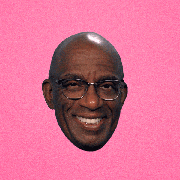 Video gif. Al Roker, an American weathercaster, grins and sends us a wink. His eye sparkles and a star emanates out from his head.