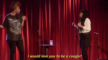 phoebe robinson i would love you to be a cougar GIF by 2 Dope Queens Podcast