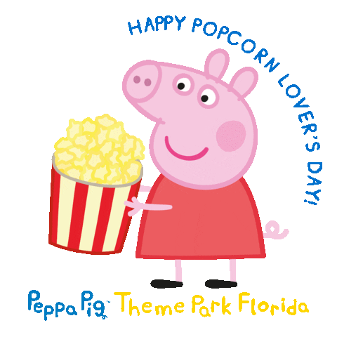 Pptp Popcorn Sticker by Peppa Pig Theme Park - Florida