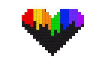 Heart Pixel Sticker by OpticalArtInc.