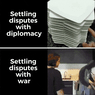 Settling disputes with diplomacy motion meme