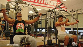 The Rock Weights GIF by NBC