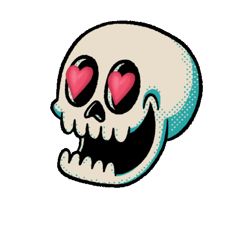 Love It Skull Sticker by Chris Piascik