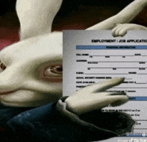Get A Job Bunny GIF