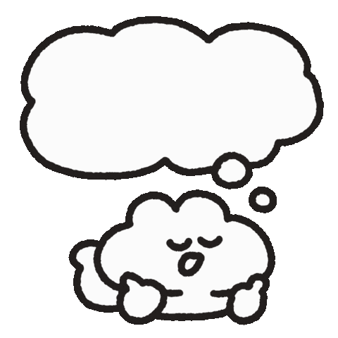 Thinking 吹き出し Sticker by おめがちゃん