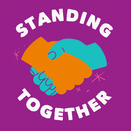 Standing together in English, Arabic, Hebrew