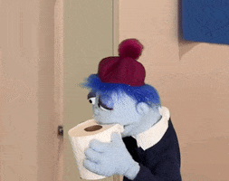Hungry Toilet Paper GIF by GLOP