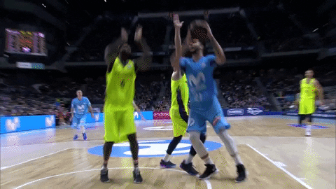 GIF of a blocked shot in basketball