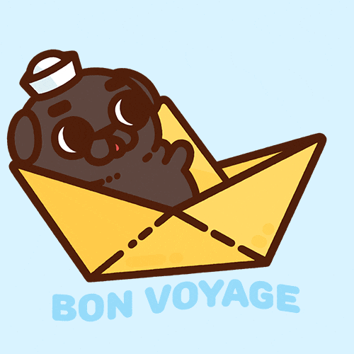 Bon Voyage Sailing GIF by Puglie Pug