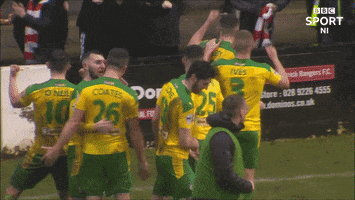 Celebrating Team Mates GIF by Cliftonville Football Club