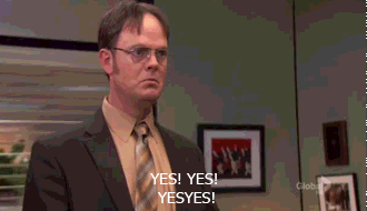  happy the office yes dwight schrute karate GIF