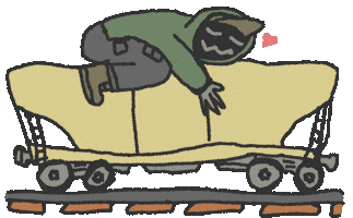 Sleepy Train Sticker