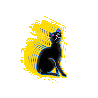 Happy Black Cat Sticker
